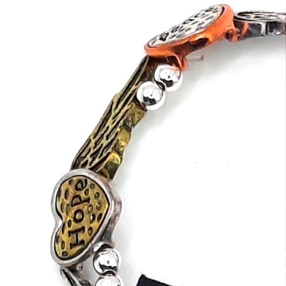 RSVP Peace, Love, and Hope Bangle Bracelet with Angel Wings - Picture 8 of 10